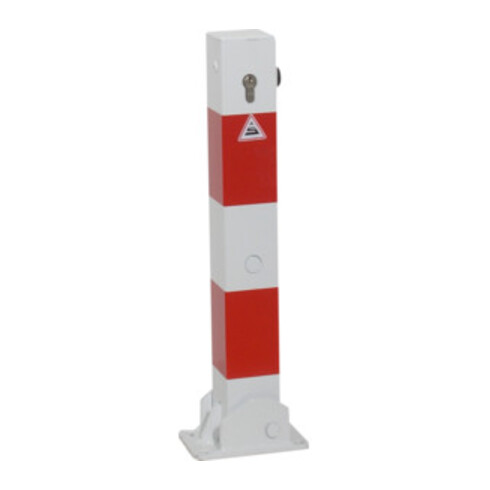 Schake Absperrpfosten Typ 4715UZ, umlegbar Vierkantrohr 70x70 mm, Überflur 500 mm, für Dübelbefestigung + Profilzylinder feuerverzinkt