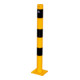 Schake Absperrpfosten Typ 489APBG, ortsfest, abnehmbar + Bodenplatte 150 x 180 mm, Ø 89mm, gelb / schwarz-1