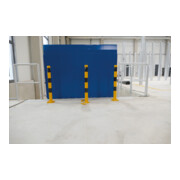 Schake Absperrpfosten Typ 489APBG, ortsfest, abnehmbar + Bodenplatte 150 x 180 mm, Ø 89mm, gelb / schwarz-4