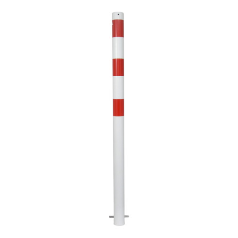 Schake Absperrpfosten Typ 476B/1, ortsfest, Ø 76mm, zum Einbetonieren, weiß / rot + 1 Öse