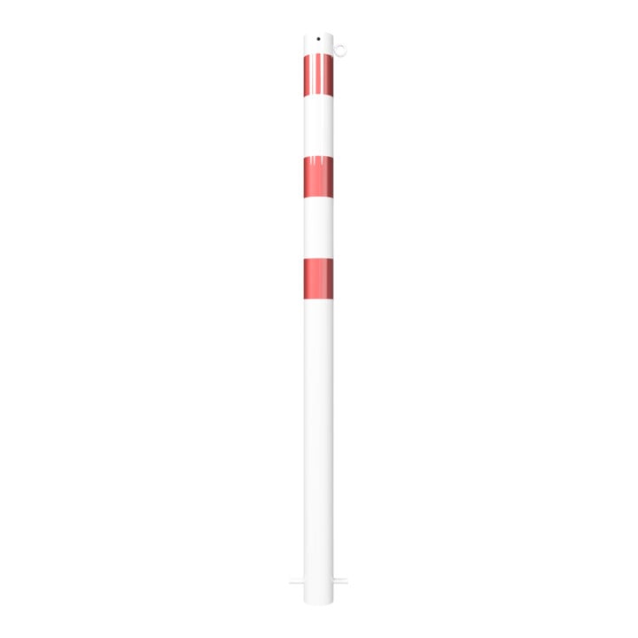 Schake Absperrpfosten Typ 476B/1, ortsfest, Ø 76mm, zum Einbetonieren, weiß / rot + 1 Öse