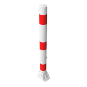 Schake Absperrpfosten Typ 476FUB, umlegbar + Dreikantverschluß, Ø 76mm, weiß / rot-4