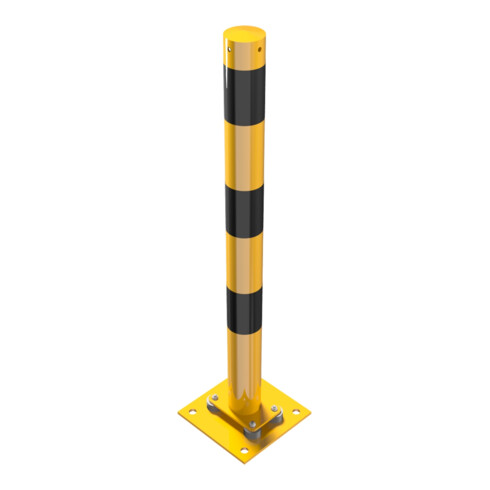 Schake Absperrpfosten Typ 476NPBG, ortsfest, 220x220 mm Ø 76mm, gelb / schwarz