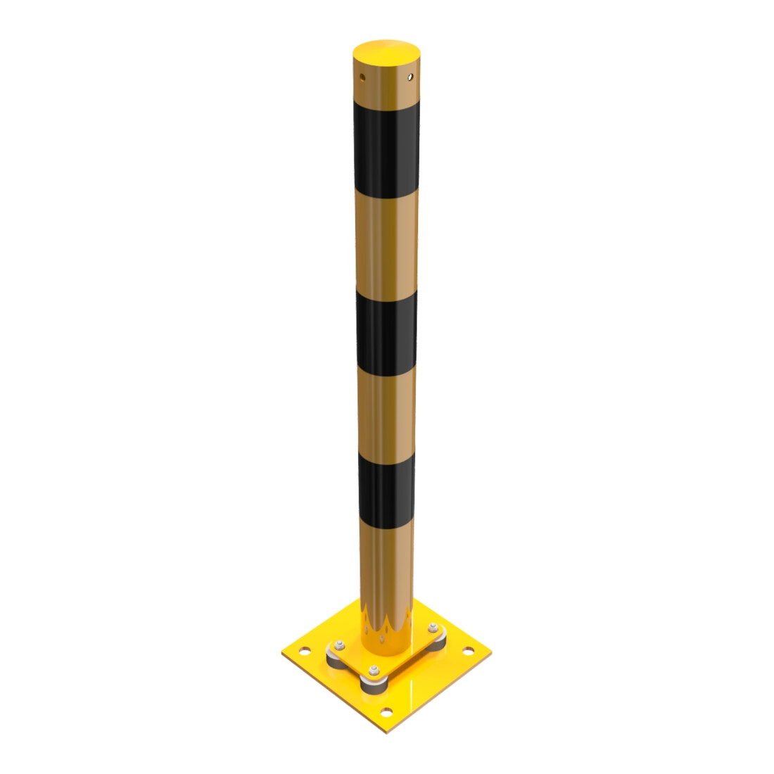 Schake Absperrpfosten Typ 476NPBG, ortsfest, 220x220 mm Ø 76mm, gelb / schwarz