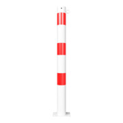 Schake Absperrpfosten Typ 476PB/1, ortsfest, Ø 76mm, weiß / rot + 1 Öse-2