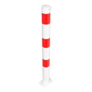 Schake Absperrpfosten Typ 476PB/2, ortsfest, Ø 76mm, weiß / rot + 2 Ösen-5