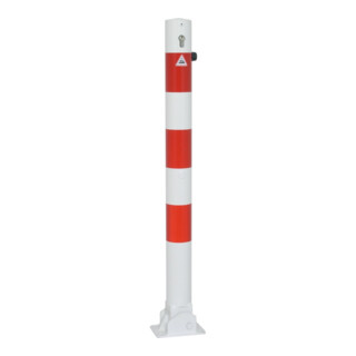 Schake Absperrpfosten Typ 476UZ, umlegbar, zum Aufdübeln + Profilzylinder, Ø 76mm, feuerverzinkt