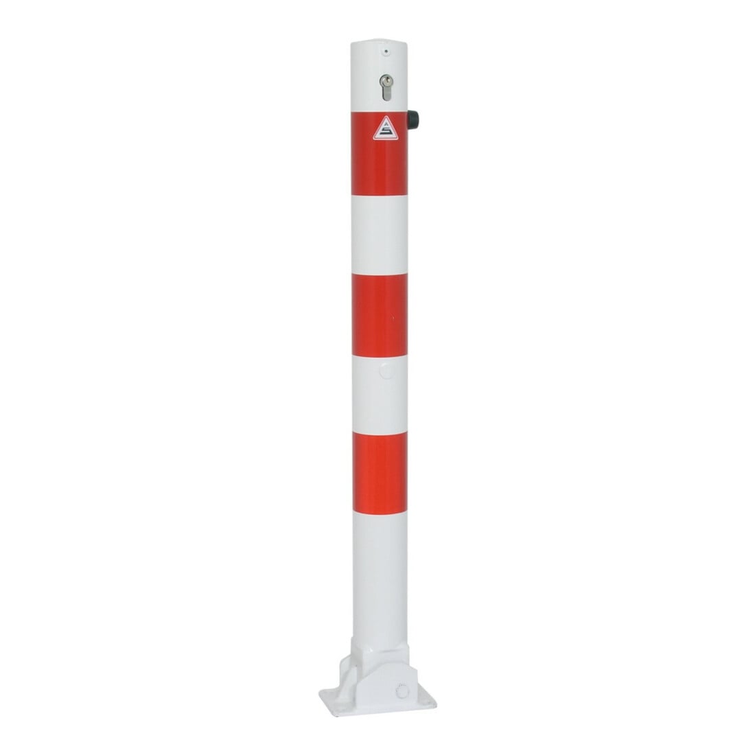 Schake Absperrpfosten Typ 476UZ, umlegbar, zum Aufdübeln + Profilzylinder, Ø 76mm, feuerverzinkt
