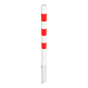 Schake Absperrpfosten Typ 476ZB, herausnehmbar, Ø 76mm + Profilzylinder, weiß / rot-2