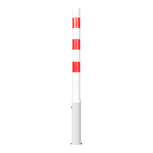 Schake Absperrpfosten Typ 476ZB, herausnehmbar, Ø 76mm + Profilzylinder, weiß / rot