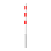 Schake Absperrpfosten Typ 476ZB, herausnehmbar, Ø 76mm + Profilzylinder, weiß / rot-5
