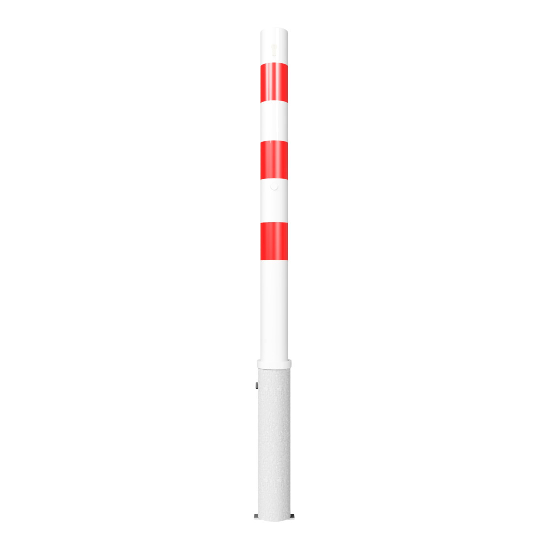 Schake Absperrpfosten Typ 476ZB, herausnehmbar, Ø 76mm + Profilzylinder, weiß / rot