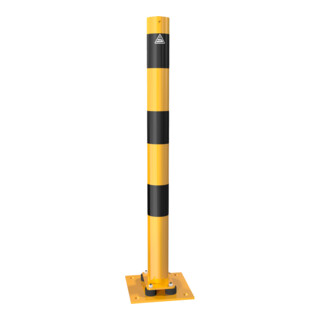 Schake Absperrpfosten Typ 489NPBG, ortsfest, 220x220 mm Ø 89mm, gelb / schwarz
