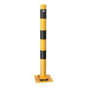 Schake Absperrpfosten Typ 489NPBG, ortsfest, 220x220 mm Ø 89mm, gelb / schwarz