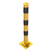 Schake Absperrpfosten Typ 489NPBG, ortsfest, 220x220 mm Ø 89mm, gelb / schwarz-2