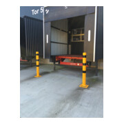 Schake Absperrpfosten Typ 489NPBG, ortsfest, 220x220 mm Ø 89mm, gelb / schwarz-4