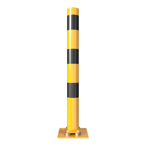 Schake Absperrpfosten Typ 489NPBG, ortsfest, 220x220 mm Ø 89mm, gelb / schwarz