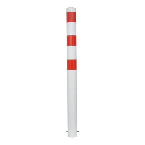 Schake Absperrpfosten Typ 491B, ortsfest, Ø 102mm, zum Einbetonieren, weiß / rot