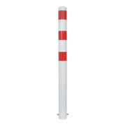 Schake Absperrpfosten Typ 491B, ortsfest, Ø 102mm, zum Einbetonieren, weiß / rot