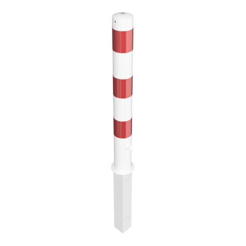 Schake Absperrpfosten Typ 491FB, herausnehmbar, Ø 102mm + Dreikantverschluß, weiß / rot