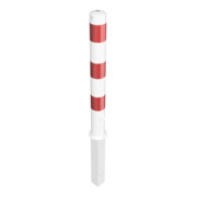 Schake Absperrpfosten Typ 491FB, herausnehmbar, Ø 102mm + Dreikantverschluß, weiß / rot-4