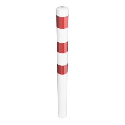 Schake Absperrpfosten Typ 493B, ortsfest, Ø 108mm, zum Einbetonieren, weiß / rot