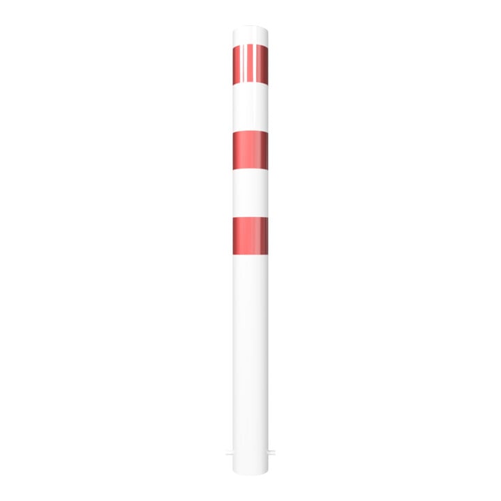 Schake Absperrpfosten Typ 493B, ortsfest, Ø 108mm, zum Einbetonieren, weiß / rot
