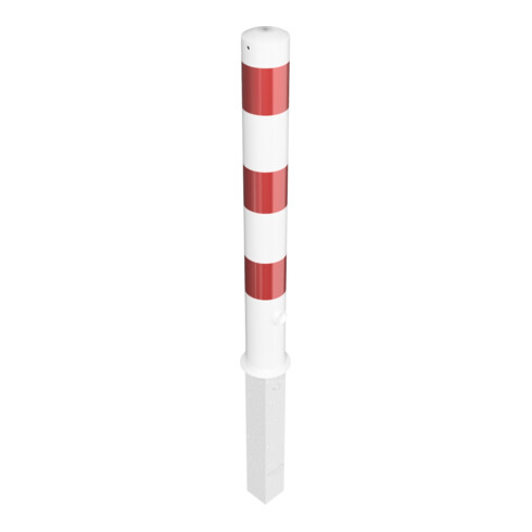 Schake Absperrpfosten Typ 493FB, herausnehmbar, Ø 108mm + Dreikantverschluß, weiß / rot