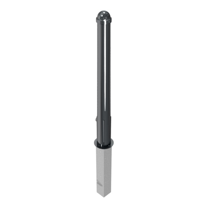 Schake Absperrpoller, herausnehmbar + Dreikantverschluß konisch 102mm/76mm + Zierkappe verzinkt, beschichtet,