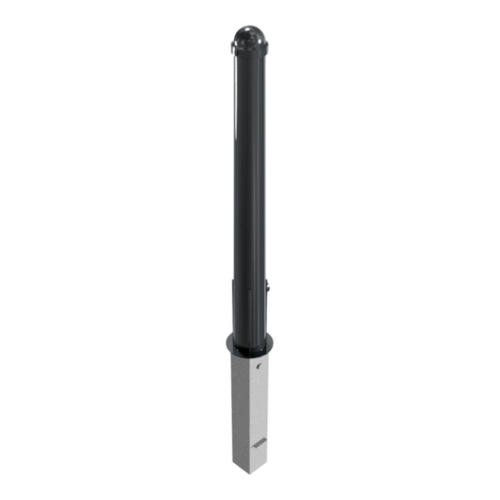 Schake Absperrpoller, herausnehmbar + Dreikantverschluß konisch 102mm/76mm + Zierkappe verzinkt, beschichtet,