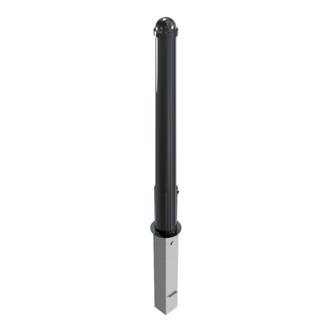 Schake Absperrpoller, herausnehmbar + Dreikantverschluß konisch 102mm/76mm + Zierkappe verzinkt, beschichtet,