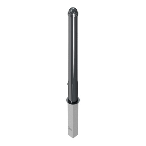 Schake Absperrpoller, herausnehmbar + Dreikantverschluß konisch 102mm/76mm + Zierkappe verzinkt, beschichtet,