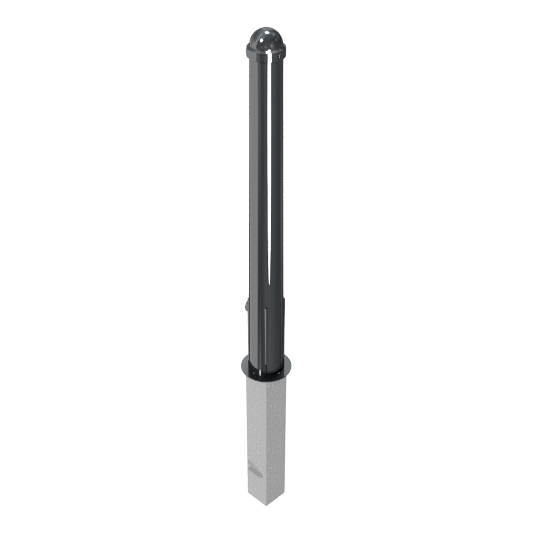 Schake Absperrpoller, herausnehmbar + Dreikantverschluß konisch 102mm/76mm + Zierkappe verzinkt, beschichtet,