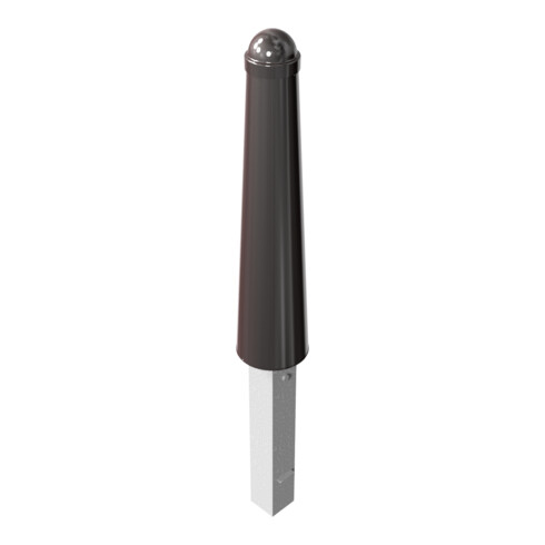 Schake Absperrpoller, herausnehmbar + Dreikantverschluß konisch 168mm/96mm + Zierkappe verzinkt, beschichtet, RAL 8019