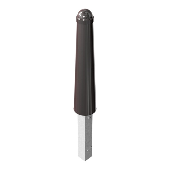 Schake Absperrpoller, herausnehmbar + Dreikantverschluß konisch 168mm/96mm + Zierkappe verzinkt, beschichtet, RAL 8019
