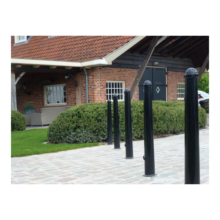 Schake Absperrpoller, ortsfest konisch 102mm/76mm + Zierkappe verzinkt, beschichtet,