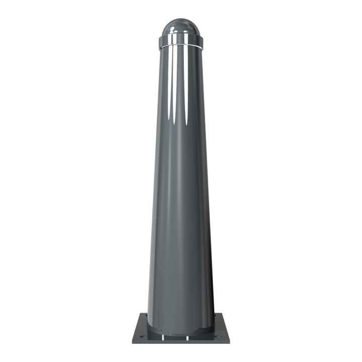 Schake Absperrpoller, ortsfest zum Aufdübeln konisch 168mm/96mm + Zierkappe, verzinkt, beschichtet, RAL 8019