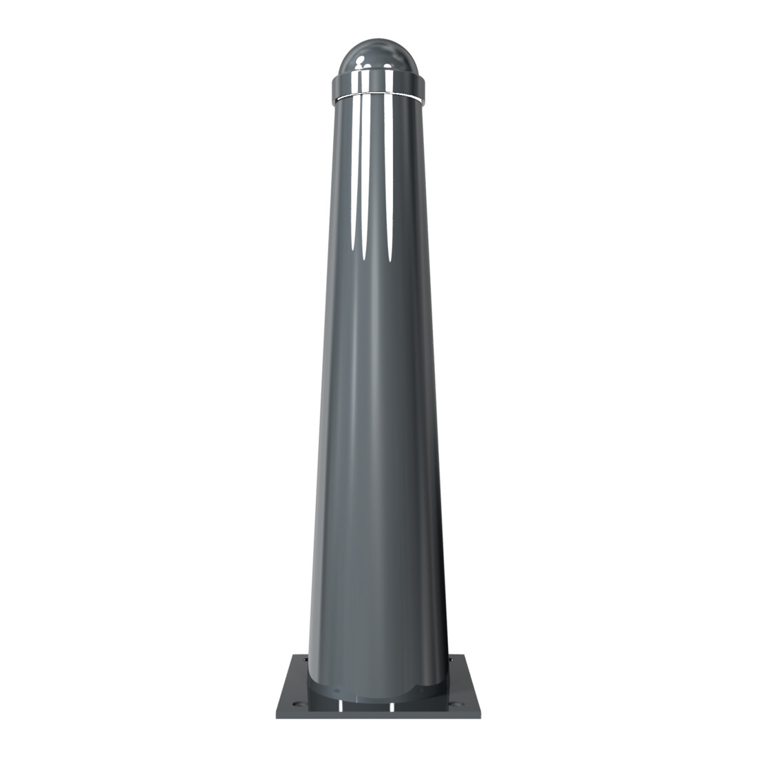 Schake Absperrpoller, ortsfest zum Aufdübeln konisch 168mm/96mm + Zierkappe, verzinkt, beschichtet, RAL 8019
