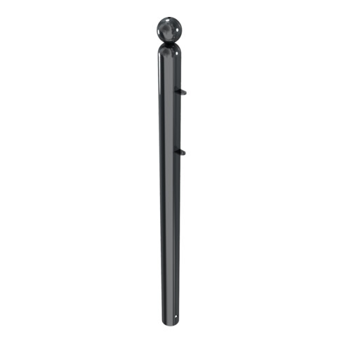 Schake Absperrstilpfosten für Rahmenelement Typ 478B, ortsfest, zum Einbetonieren, Ø 76mm + Kugelkopf, beschichtet, + 2 Anschlusslaschen