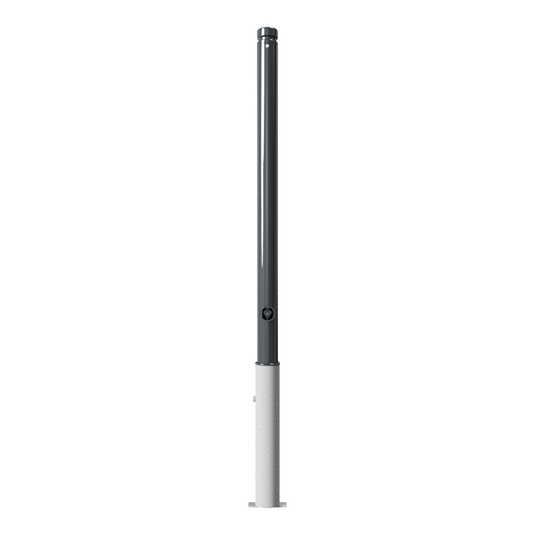 Schake Absperrstilpfosten Typ 464FB, herausnehmbar + Dreikantverschluß, Ø 60mm + Zierkopf, beschichtet