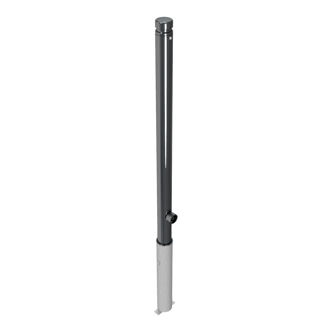 Schake Absperrstilpfosten Typ 464FB, herausnehmbar + Dreikantverschluß, Ø 60mm + Zierkopf, beschichtet