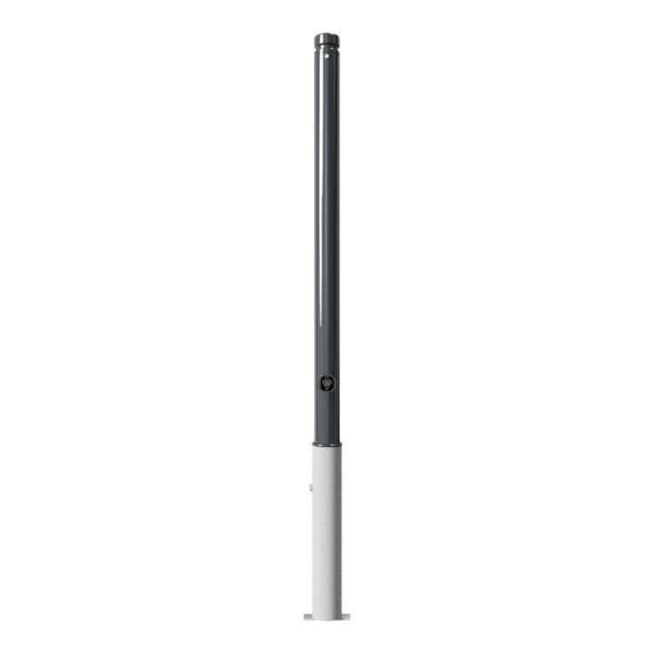 Schake Absperrstilpfosten Typ 464FB, herausnehmbar + Dreikantverschluß, Ø 60mm + Zierkopf, beschichtet
