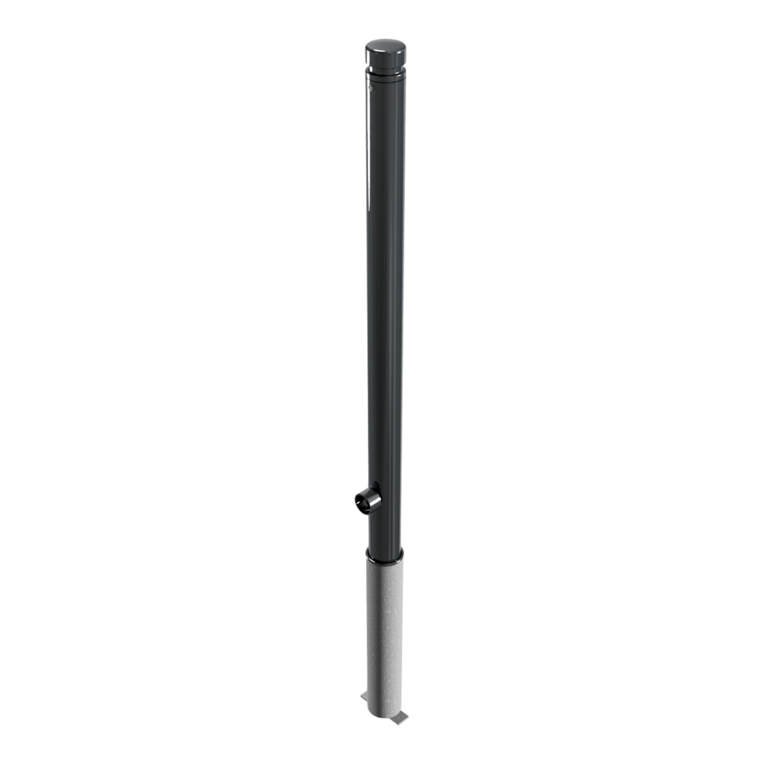 Schake Absperrstilpfosten Typ 464FB, herausnehmbar + Dreikantverschluß, Ø 60mm + Zierkopf, beschichtet