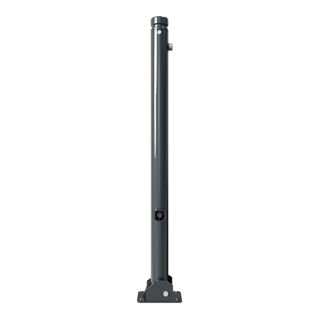 Schake Absperrstilpfosten Typ 464FUB, umlegbar + Dreikantverschluß, Ø 60mm + Zierkopf, beschichtet