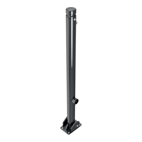 Schake Absperrstilpfosten Typ 464FUB, umlegbar + Dreikantverschluß, Ø 60mm + Zierkopf, beschichtet