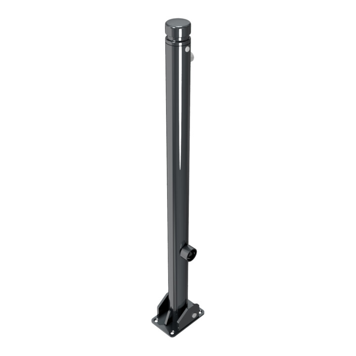 Schake Absperrstilpfosten Typ 464FUB, umlegbar + Dreikantverschluß, Ø 60mm + Zierkopf, beschichtet
