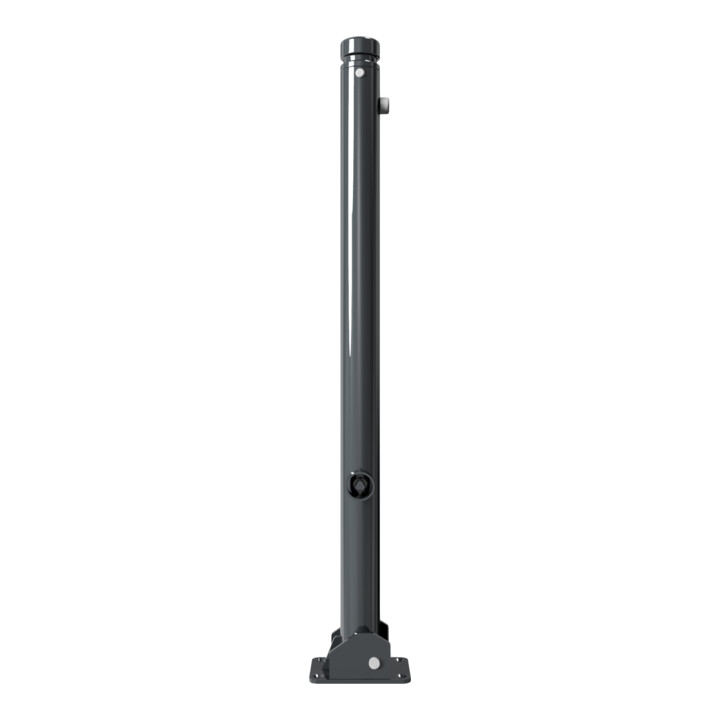 Schake Absperrstilpfosten Typ 464FUB, umlegbar + Dreikantverschluß, Ø 60mm + Zierkopf, beschichtet