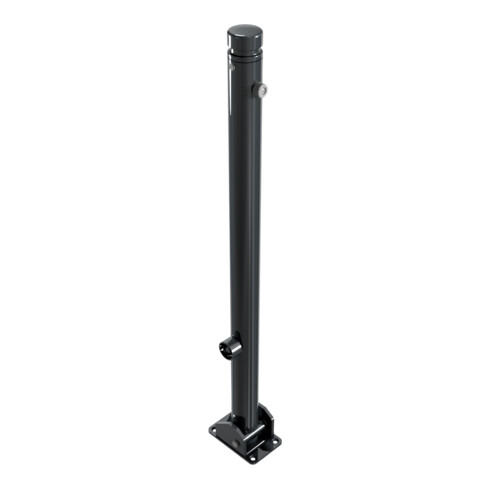Schake Absperrstilpfosten Typ 464FUB, umlegbar + Dreikantverschluß, Ø 60mm + Zierkopf, beschichtet