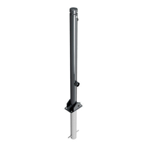 Schake Absperrstilpfosten Typ 464FUHB, umlegbar + Dreikantverschluß, Ø 60mm + Zierkopf, beschichtet