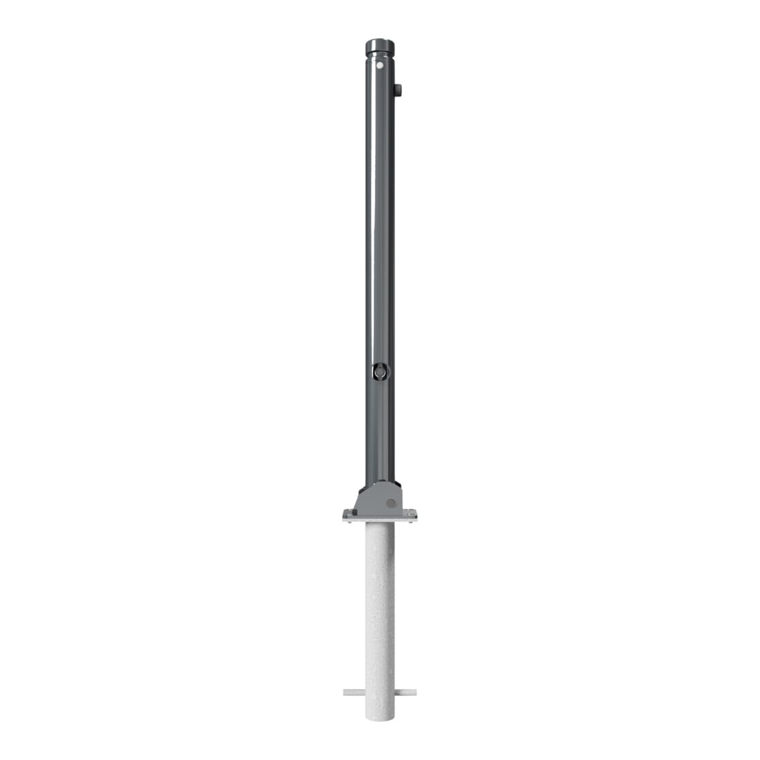 Schake Absperrstilpfosten Typ 464FUHB, umlegbar + Dreikantverschluß, Ø 60mm + Zierkopf, beschichtet